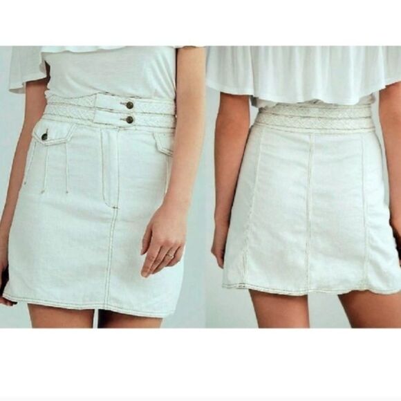 Free People Braided Baby Mini Skirt in White - Picture 2 of 8